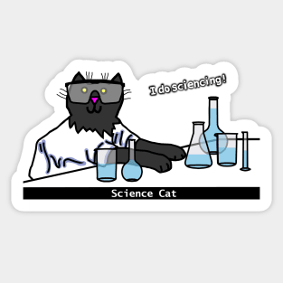 Science Cat doing Science Sticker